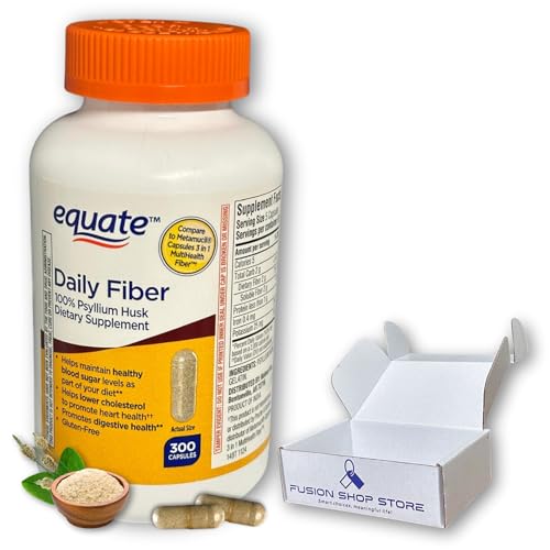 Daily Fiber Psyllium Husk Capsules, 300ct (Pack of 1), Boxed by Fusion Shop Store