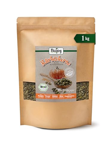 Biojoy Semillas de Calabaza peladas Orgánicas (1 kg), crudas y sin sal