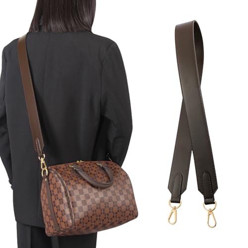 jiesinlov Vachetta Leather wide Straps Crossbody Replacement Bag Shoulder Strap for Neverful Graceful Speedy25 30 35 Tote Handbag Wide shoulder straps(Coffee-115)2
