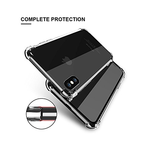 Image of Dashmesh Shopping Shock Proof Protective Anti Shock, Soft Transparent Back Case Cover for Apple iPhone X [Bumper Corners with Air Cushion Technology]