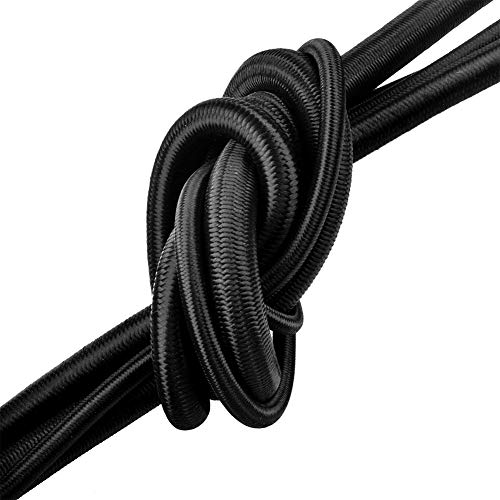 Preisvergleich Produktbild S SIENOC Expanderseil Gummiseil Gummischnur Spannseil Planenseil Gummileine elastisches Seil spannen Gummikordel und befestigen Gummileine Seil (Schwarz, 4 mm - 10 m)