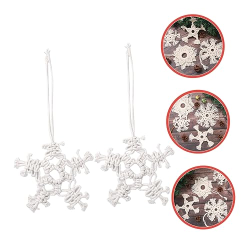 Adornos para árboles de Navidad de macramé PRETYZOOM con hilo de algodón 5