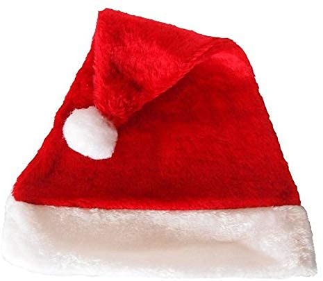 EPARTY1 Piece Thickened Dense Velvet Adult Short Plush Christmas hat Decorated with Golden Velvet Santa Hat