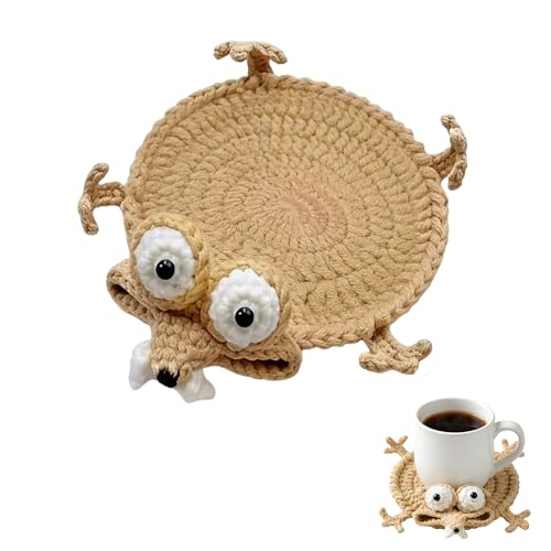 Funny Crochet Coasters, Cute 3D Animal Drink Coasters, Hand‑Crocheted Table