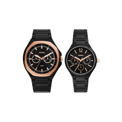 Fossil Evanston Black Quartz Stainless Steel Watch BQ2645SET