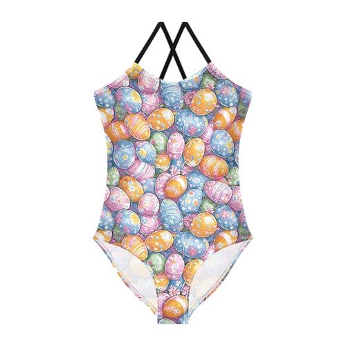 ALAZA Color Easter Egg Girls Swimsuit Bathing Suit Beach Swimwear One Piece 3T Multicolor