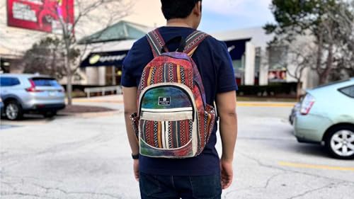 Large size multi pocket breathable back pack | Hand made Eco friendly Hemp from Himalaya | Strong backpack with Unbreakable YKK Zipper chain. College, Laptop, travelling.3