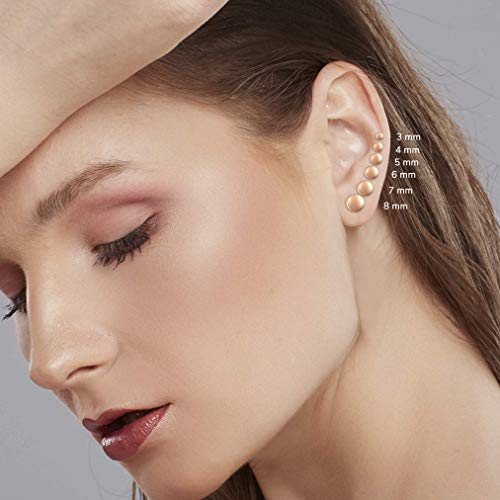 Silver Smile - 14K Gold Ball Dainty Studs Earrings, Lightweight Ball Studs For Women In 3Mm/ 4Mm/ 5Mm/ 6Mm/ 7Mm, Ideal Gift For Birthday And Anniversary #TOP4