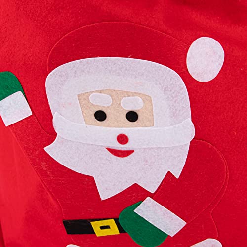Idena 8580196 Sac de Noël, avec motif de Père Noël, rouge, 90 x 60 cm, en feutre, idéal comme cadeau - Image 6
