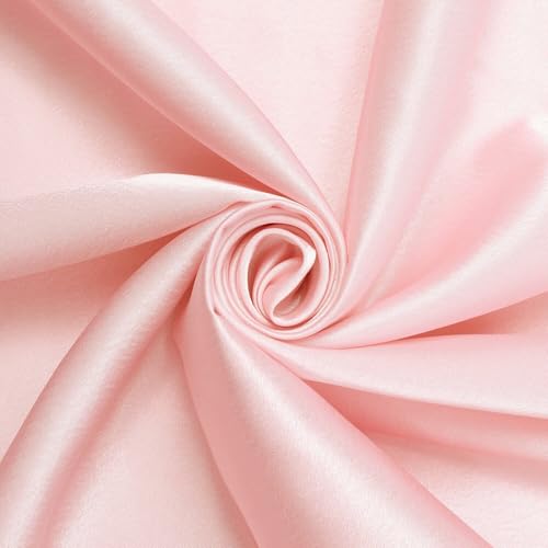 Crepe Back Satin Bridal 58/60 Inch Silky Polyester Fabric by The Yard for Sewing Apparel, Accessories, Décor & More - Light Pink (1 Yard)