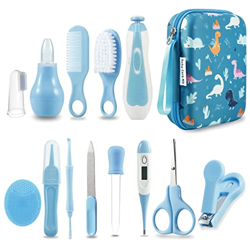 PandaEar-Baby-Healthcare-and-Grooming-Kit-Baby-Nursery-Health-Care-Set-Electric-Safety-Nail-Trimmer-Newborn-Essentials-Kit-for-Infant-Toddlers-Kids-19-in-1-Blue