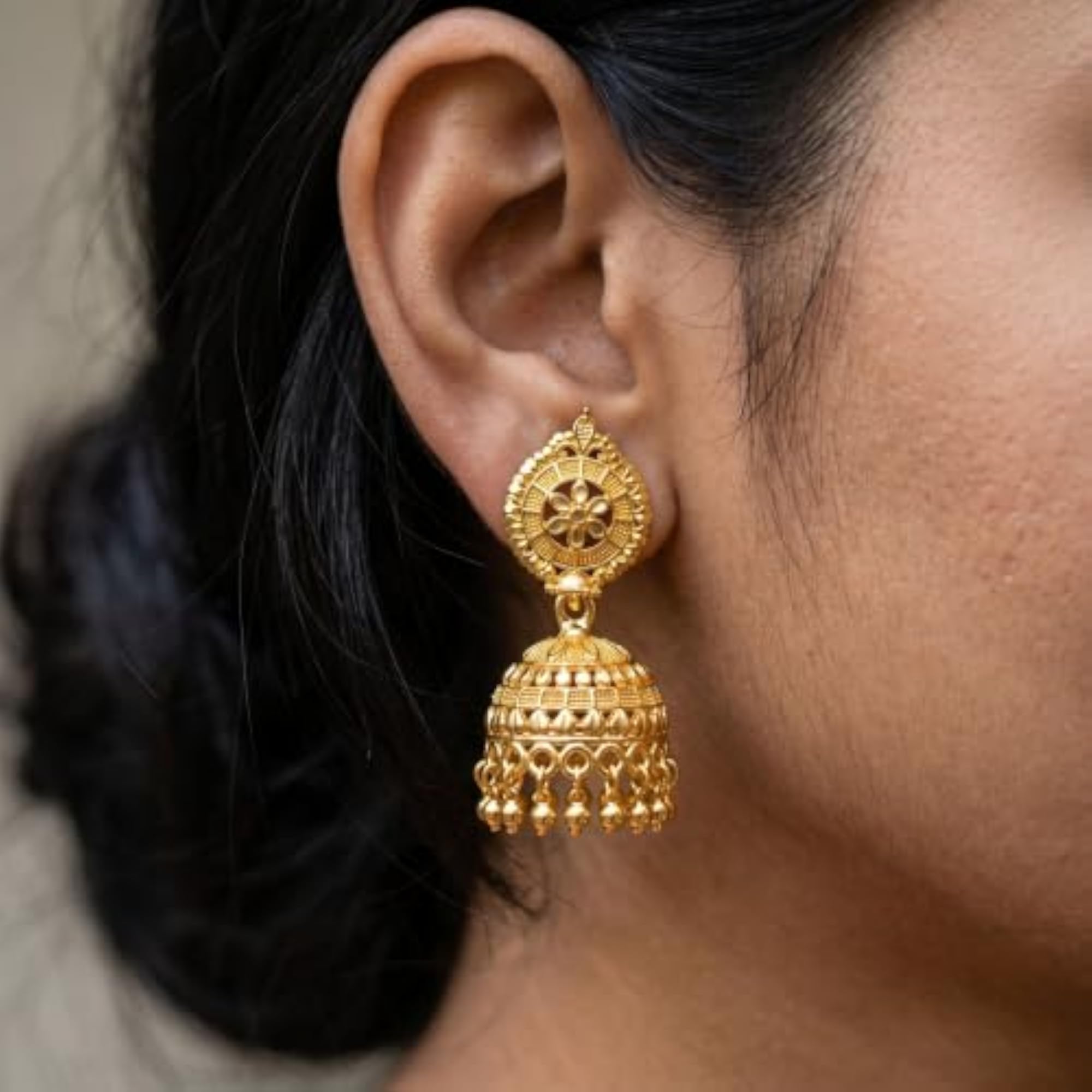 Stylish Gold Plated Traditional Necklace Set with Earrings for Women
