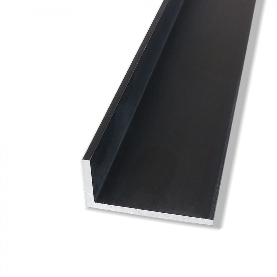 Profili a L in alluminio anodizzato con lati disuguali mm. 15x10x1,5 Lunghezza 2 metri - Color Nero resistente e versatile per progetti creativi fai da te e artigianato