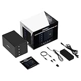 SABRENT 4-wnękowa stacja dokująca do dysku twardego, SSD HDD 2.5 3,5-calowa stacja dokująca SATA, zewnętrzna obudowa SSD, klonowanie offline, przełączniki ON/OFF, bez narzędzi, kable USB typu A i C w