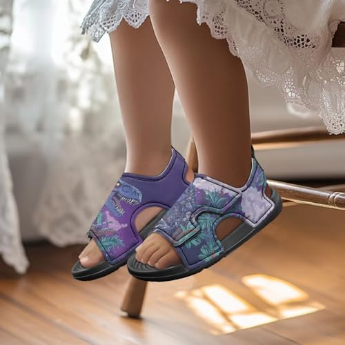Boys Girls Kids Summer Sandals Slides Open-Toed Beach Sandals Magic Sticker Outdoor Shoes Toddler/Little Kid4