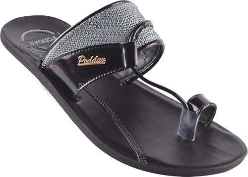Image of Poddar Men's Flat Sandals - Stylish Toe Ring Slip-On Chappal for Casual, Party & Ethnic Wear
