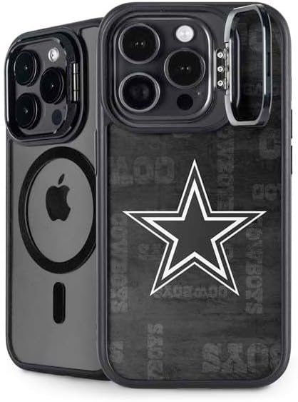 Skinit Kickstand Phone Case Compatible with iPhone 16 Pro Max - Officially Licensed NFL Dallas Cowboys Black & White Design
