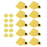 CHEOTIME 10Pcs Livestock Ear Tag​​, 860 960MHz UHF TPU, U9 Chip Animal ID Tag for Cattle IS0180006C Protocol, 1-6m Read Range, Farm Management
