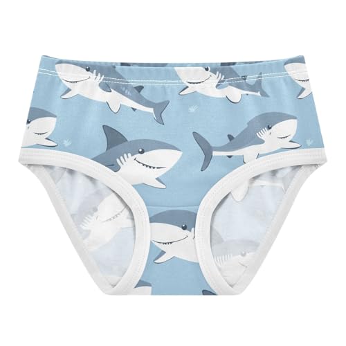 Wusikd Cartoon Sharks Girls' Underwear Cotton Cute Girls Briefs Soft Toddler Underwear 2T