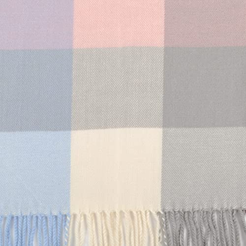 Image of Nollia Plaid Fall /Winter Scarf for Men & Women-Plaid Color Cashmere Feels Acrylic Scarves