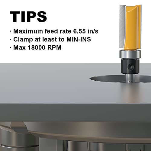 Image of Pattern Flush Trim Router Bit 1 /4 Inch Shank, 1 /2 Inch Cutting Diameter, 1 Inch Cutting Length, Top Bearing Flush Straight Cut Trim Router Bit for Woodworking