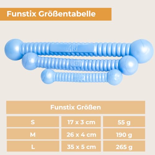 Martin Rütter FUNSTIX Stöckchenersatz für Hunde Größe: S, Farbe: Neongelb – Flexibler & sicherer Apportierstab aus TPE – Schwimmfähig, robust & lebensmittelecht