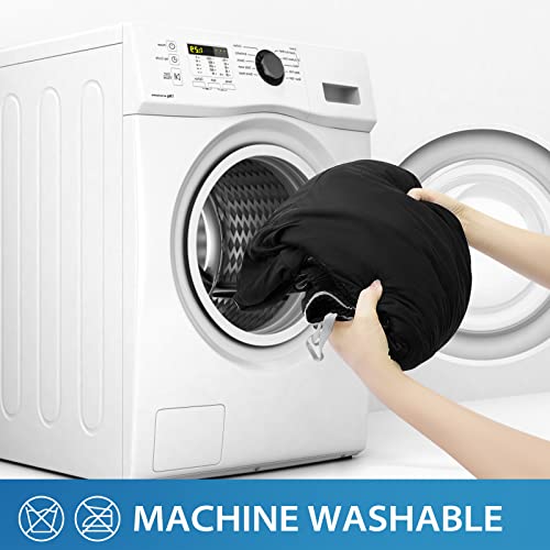 La Meack Couch Covers For Sectional Sofa L Shape, Washable Slipcovers, 2Pcs Couch Covers Protector With 2Pcs Pillowcases For Dog Cat Pets Kids Children (3 Seat Sofa + 3 Seat Chaise, Black) #TOP5