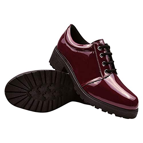 Coturno Feminino Oxford Tratorado Vinho Eleganteria Tamanho:37;Cor:Roxo Vinho