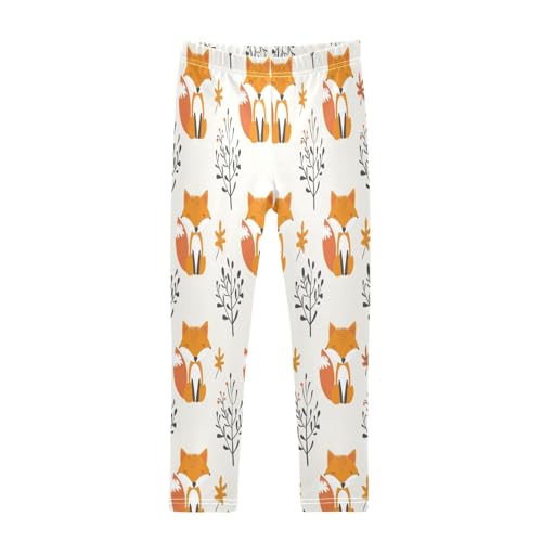 Toddler Girls Leggings Printed Yoga Pants Leggings Grey Tree Fox for Kids
