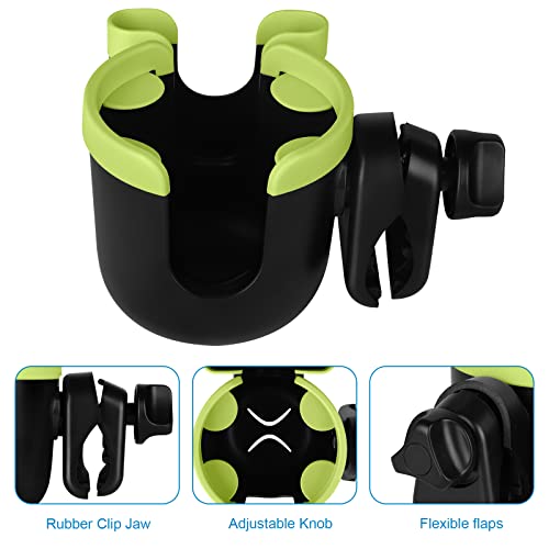 Image of Accmor Stroller Cup Holder with Phone Holder, Bike Cup Holder, Universal Cup Holder for Uppababy Nuna Doona Strollers, 2-in-1 Cup Holder for Walker, Wheelchair, Scooter
