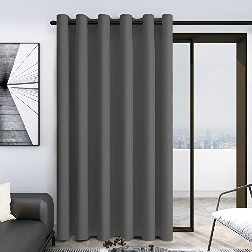 Deconovo Grey Living Room Curtains For Dividing Space - 84 Inch Length Curtains For Sliding Glass Door, Grommet Office Curtains (80W X 84L Inch, Grey, 1 Panel) #TOP12