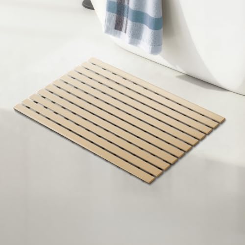Image of Frido AeroDry Bath Mat, Premium Anti-Slip Bathroom Mat with Firm Grip, Fast-Drain Design & Gentle Massage Texture, Non-Slip PVC Shower Mat for Bathroom Floor - Beige Sand