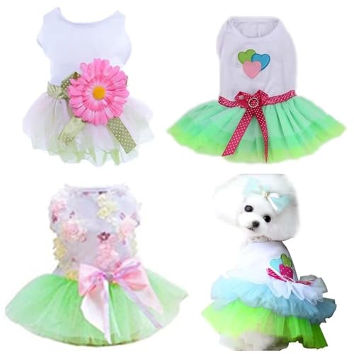 Small Dog Dresses for Dogs Tutu Cute Dogs Clothes Female Dress for Tiny Puppy Princess Wedding Skirt Poodle Birthday Outfits