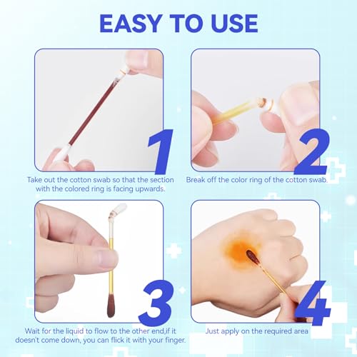 Image of First Aid Cotton Swabs with Povidone Iodine (50 Swabs) - Portable Skin Care, Includes Reusable PP Case | Travel, Home & Outdoor Use | Gentle for Adults & Kids