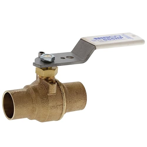 NIBCO S-585HP-LF-SS 1-1/2" Solder Full Port Ball Valve W/Stainless Steel Handle Nut