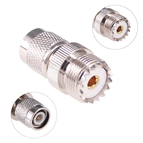2pcs TNC macho a UHF hembra adaptador coaxial RF miniatura 2