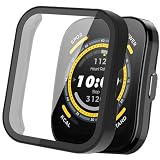 FINON for Amazfit Bip 5 用 ケース ガラスフィルム一体型 軽量 簡易脱着 シンプル (ブラック)