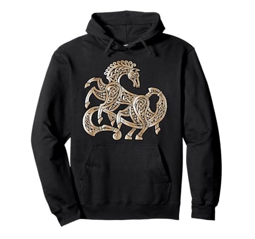 Sleipnir Odin's Horse Viking Norse Mythology in Beige Pullover Hoodie