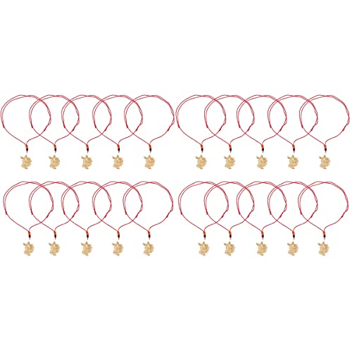 Sewacc 20 Pcs Rabbit Pendants Charms 2023 Chinese Zodiac Rabbit Ornament Lucky Fortune Figurine Car Hanging Decor For New Year Christmas Home Car Decor Necklace Jewelry Making Golden #TOP7