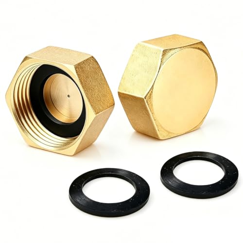 Image of 2 PCS 1/2 Inch Female Thread Brass Blanking Caps for Valve & Faucets Tap