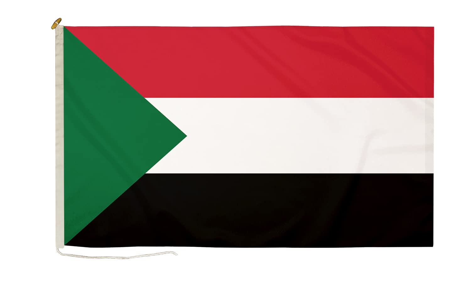 DuraFlag Sudan Small Courtesy 20x12" Rope and Toggled Premium Quality 50x30cm Flag