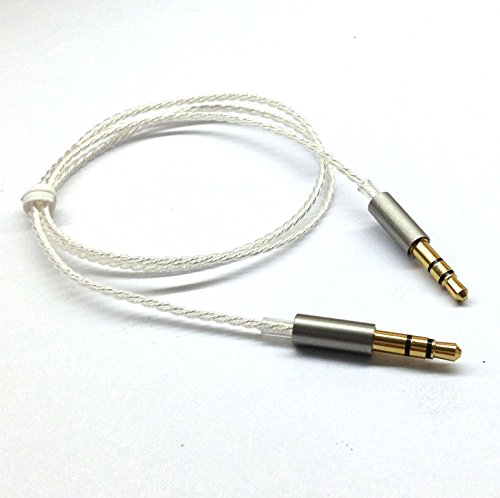 NewFantasia Replacement Cable for B&O Play by Bang & Olufsen Beoplay H6 / H7 / H8 / H9 / H2 Headphone Silver Plated Copper Audio Upgrade HiFi Stereo Cord 1.5m/4.9ft