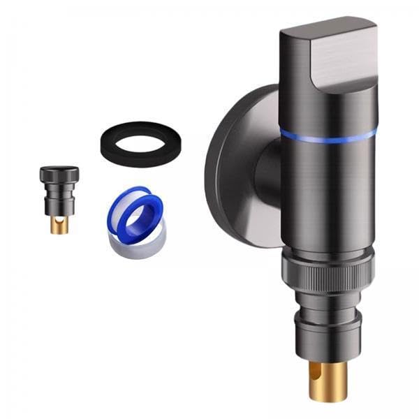 CALANDIS™ 3xWashing Machine Tap 1/2in Faucet Valve for Toilet Water Pipes Bathroom Gray-image-23