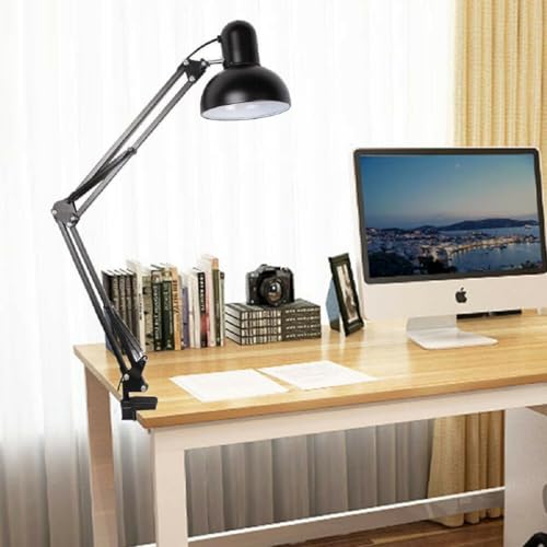 Luminária Mesa 2x1 Metal Abajur Lâmpada Base Garra Flex + Lâmpada LED GIMPO 811c Cor: Preto