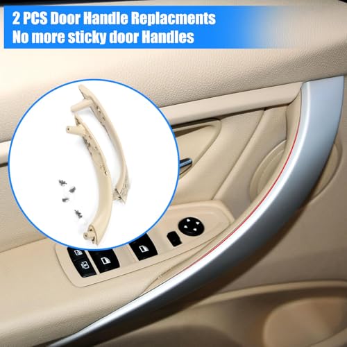 Image of Jaronx Compatible with BMW Door Handle Replacement 3 Series 4 Series, 2PCS Left Front Driver Side &Right Front Passenger Door Pull Handle for BMW 320i,328i,330i,335i F30 /F31 &428i,435i F32 /F36 (Beige)