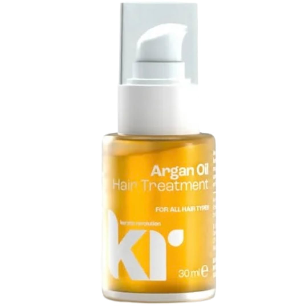 Keratin Revolution Argan Oil 30ml, Moroccan Oil Hair Treatment for Deep Nourishment, Frizz Control, Heat & UV Protection