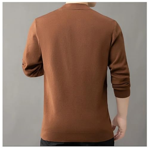 Men Spring-Autumn Fake-Two Piece Pullover Sweaters Business Solid Color Long Sleeve Wool Blended Knitwear Tops3