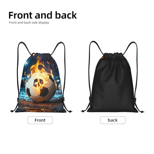 Drawstring Backpack Burning Soccer Ball Drawstring Bag Sports String Bag Gym Sackpack for Women Men3