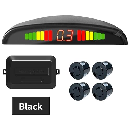Sensor traseiro Ré Estacionamento 4 Pontos, para veiculos, Display LED, aviso Sonoro, Radar Reversiv
