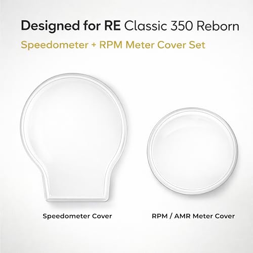 Image of MIKANIX Speedometer & RPM Meter Glass Protector | Scratch & Impact Resistant | Ultra Clear Transparent Monsoon Cap | Cover For RE Classic Reborn 350